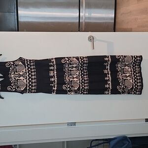 Elegant Black and Cream Patterned Jumpsuit